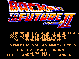 Back to the Future Part II back cover for Sega Master System